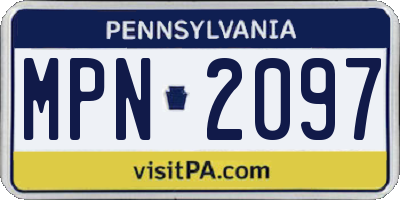 PA license plate MPN2097