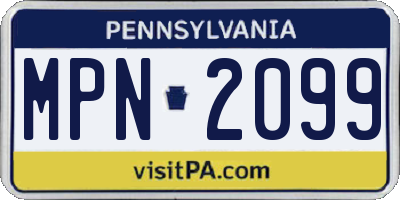 PA license plate MPN2099