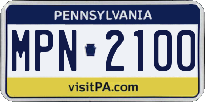 PA license plate MPN2100