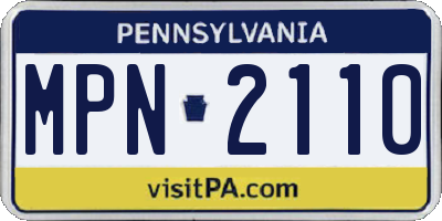 PA license plate MPN2110