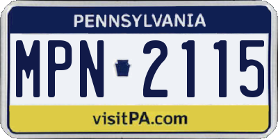 PA license plate MPN2115