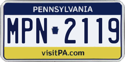 PA license plate MPN2119
