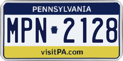 PA license plate MPN2128