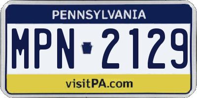PA license plate MPN2129