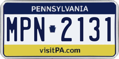 PA license plate MPN2131