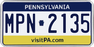 PA license plate MPN2135