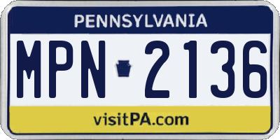 PA license plate MPN2136