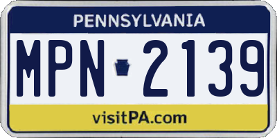 PA license plate MPN2139