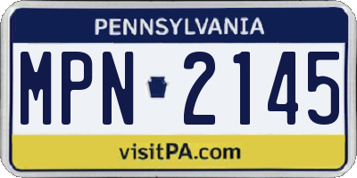 PA license plate MPN2145
