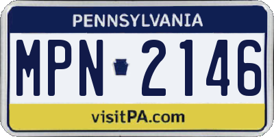 PA license plate MPN2146