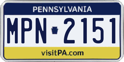 PA license plate MPN2151