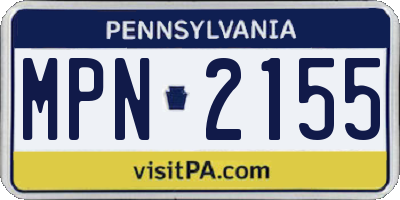 PA license plate MPN2155