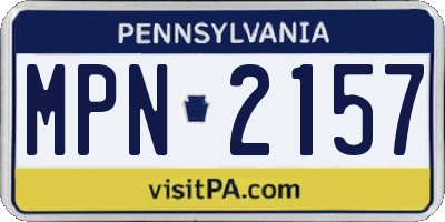 PA license plate MPN2157