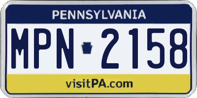 PA license plate MPN2158
