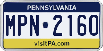 PA license plate MPN2160