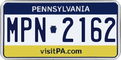 PA license plate MPN2162