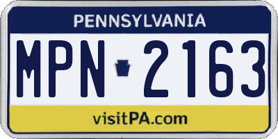 PA license plate MPN2163