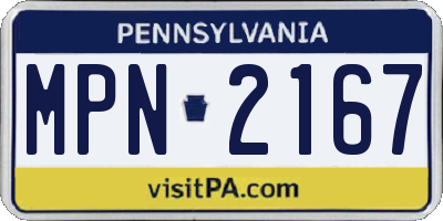PA license plate MPN2167