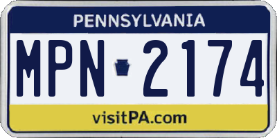 PA license plate MPN2174