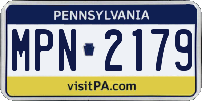 PA license plate MPN2179