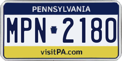 PA license plate MPN2180