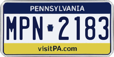 PA license plate MPN2183