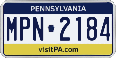 PA license plate MPN2184