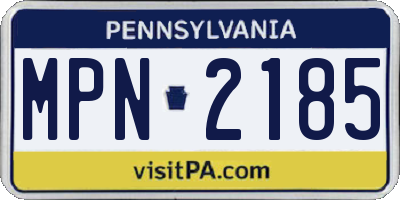 PA license plate MPN2185