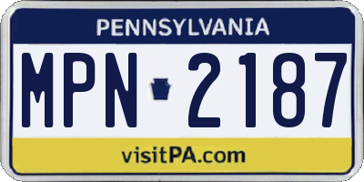 PA license plate MPN2187