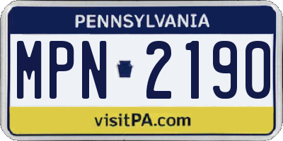 PA license plate MPN2190