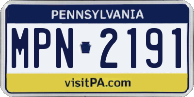 PA license plate MPN2191