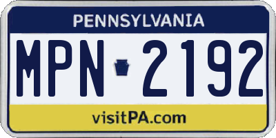 PA license plate MPN2192