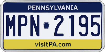 PA license plate MPN2195