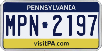 PA license plate MPN2197