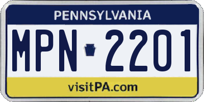 PA license plate MPN2201