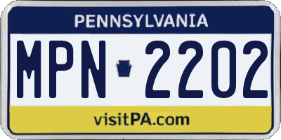 PA license plate MPN2202