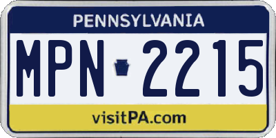 PA license plate MPN2215