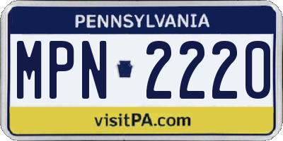 PA license plate MPN2220