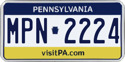 PA license plate MPN2224