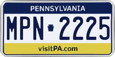 PA license plate MPN2225