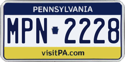 PA license plate MPN2228