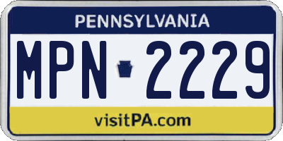 PA license plate MPN2229