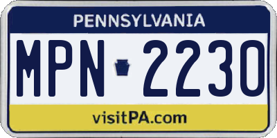 PA license plate MPN2230