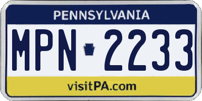 PA license plate MPN2233