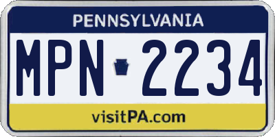 PA license plate MPN2234