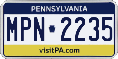 PA license plate MPN2235