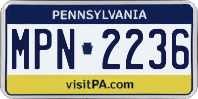 PA license plate MPN2236