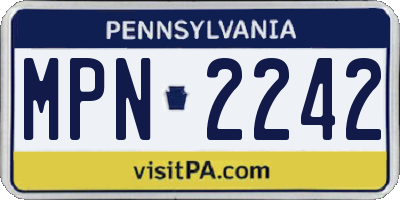 PA license plate MPN2242