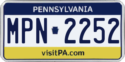 PA license plate MPN2252