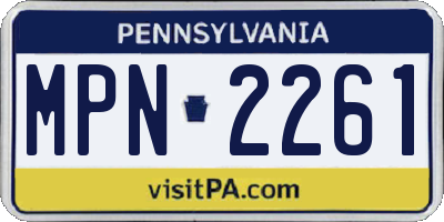 PA license plate MPN2261